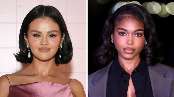 Side by side image of Selena Gomez and  Lori Harvey