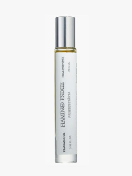 Flamingo Estate Prinsesstårta Fragrance Oil bottle of perfume oil on light gray background